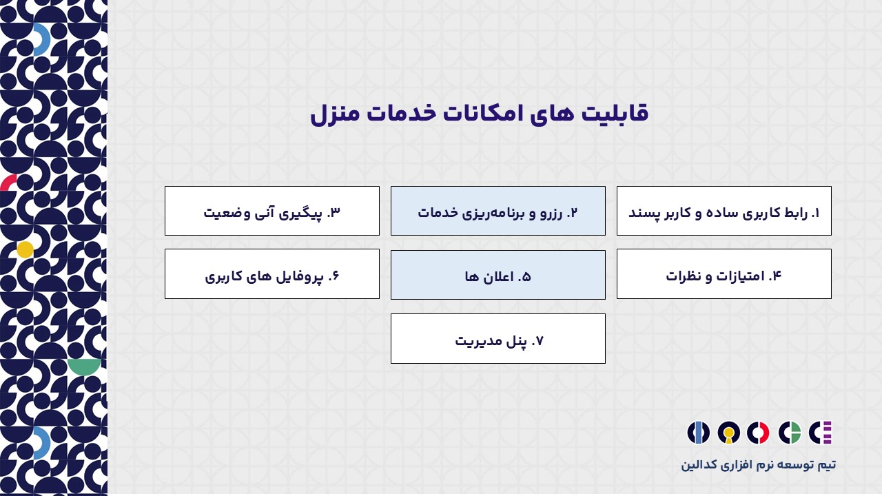 قابلیت های اپلیگینش خدمات منزل